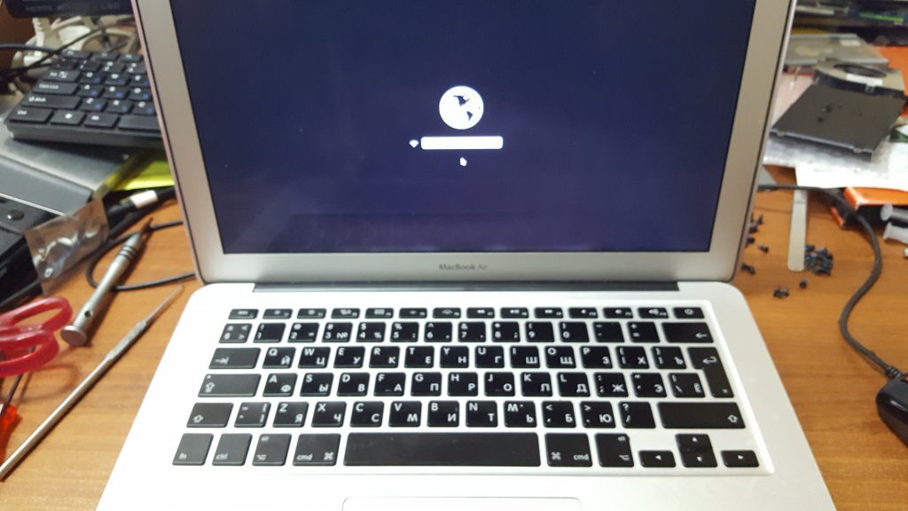 Запуск установки Mac OS на новый диск