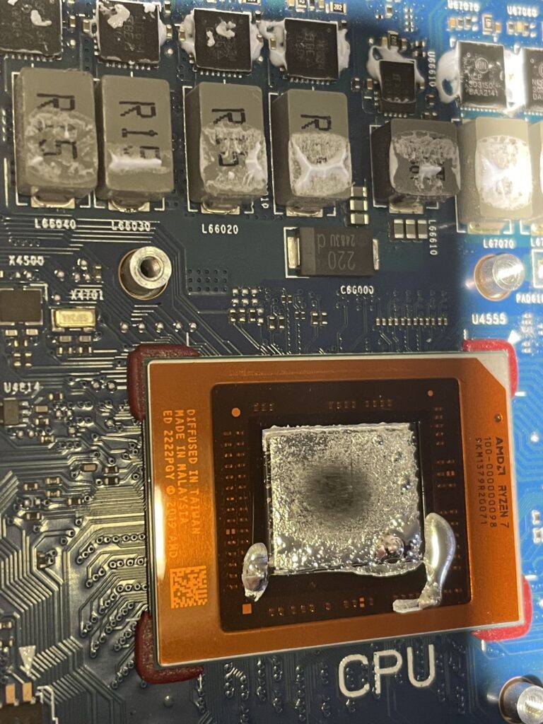прогар процессора AMD на жидком металле